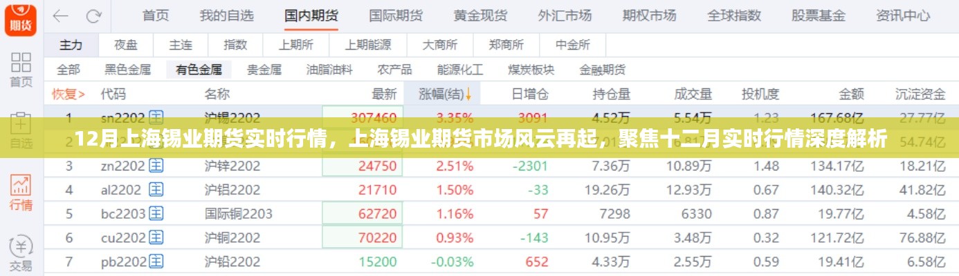 上海錫業(yè)期貨市場(chǎng)風(fēng)云再起，十二月實(shí)時(shí)行情深度解析與實(shí)時(shí)走勢(shì)預(yù)測(cè)