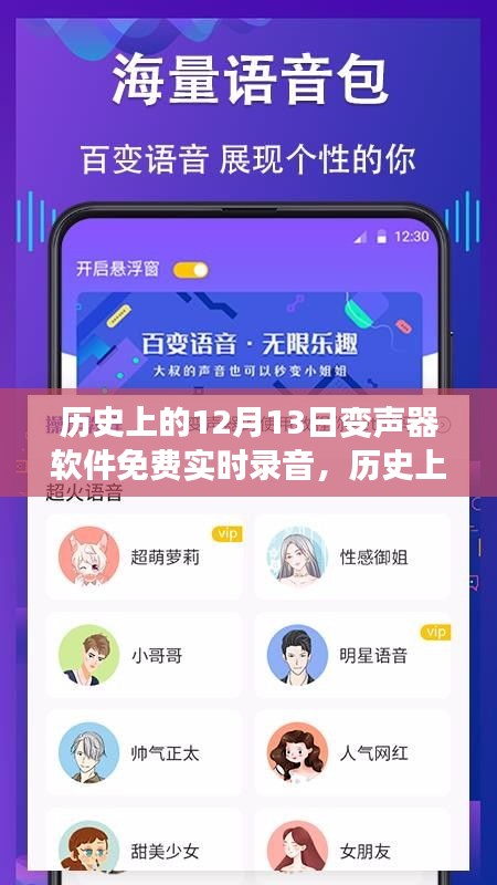 歷史上的12月13日，變聲器軟件免費(fèi)實(shí)時(shí)錄音功能及其深遠(yuǎn)影響