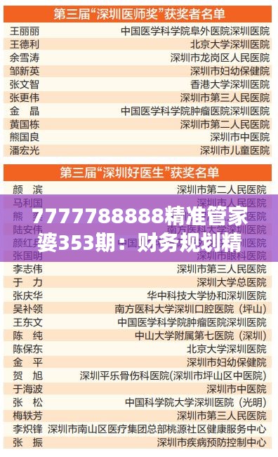 7777788888精準管家婆353期：財務(wù)規(guī)劃精析