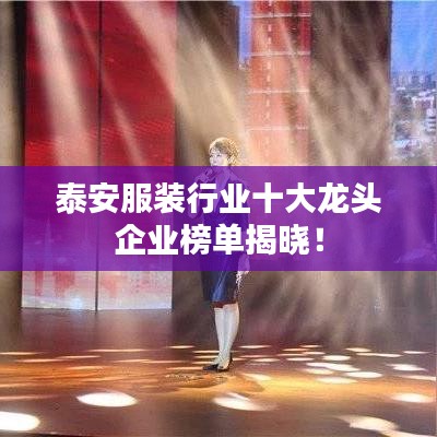 泰安服裝行業(yè)十大龍頭企業(yè)榜單揭曉！