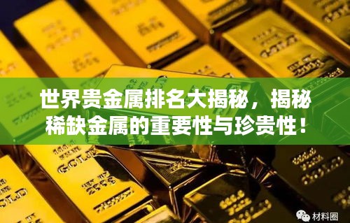 世界貴金屬排名大揭秘，揭秘稀缺金屬的重要性與珍貴性！