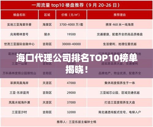 海口代理公司排名TOP10榜單揭曉！