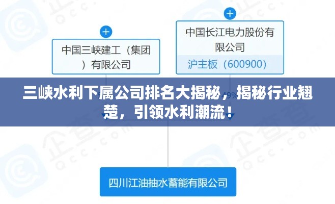 三峽水利下屬公司排名大揭秘，揭秘行業(yè)翹楚，引領(lǐng)水利潮流！